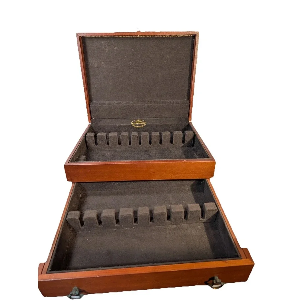 Vintage Eureka Mfg Co Wooden Cutlery Silverware Chest‎ Box Organizer Made in USA